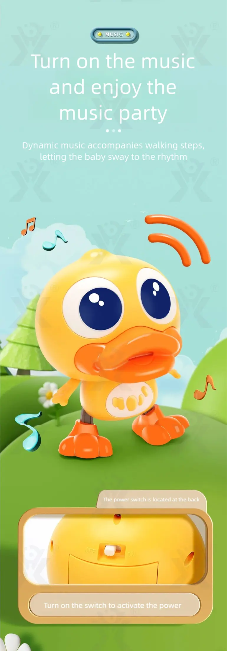 Electric Walking Duck Toy, Transformable, music, and light · TV10333 · detail image 4 of 9