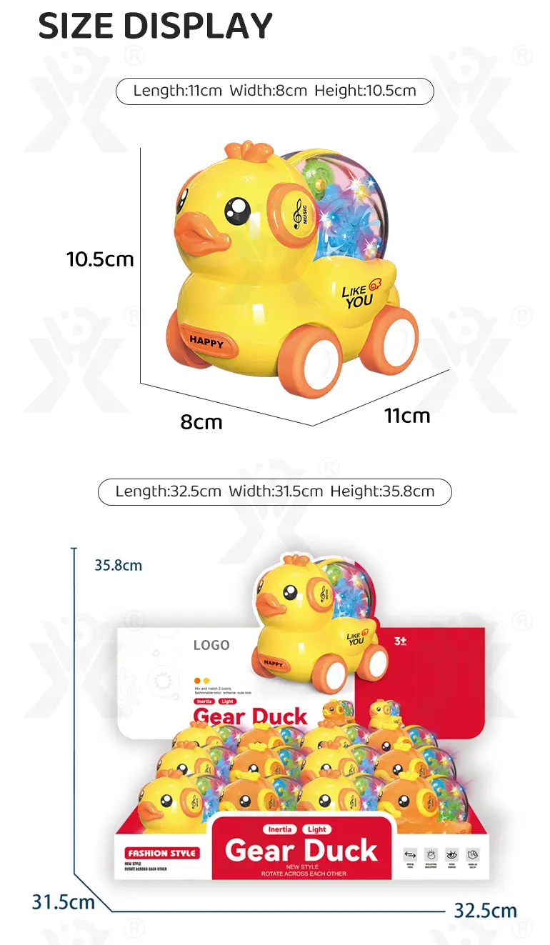 Duck Inertial Car Toy with Gear Transmission & Belt Drive for Kids · TV10336 · detail image 6 of 6