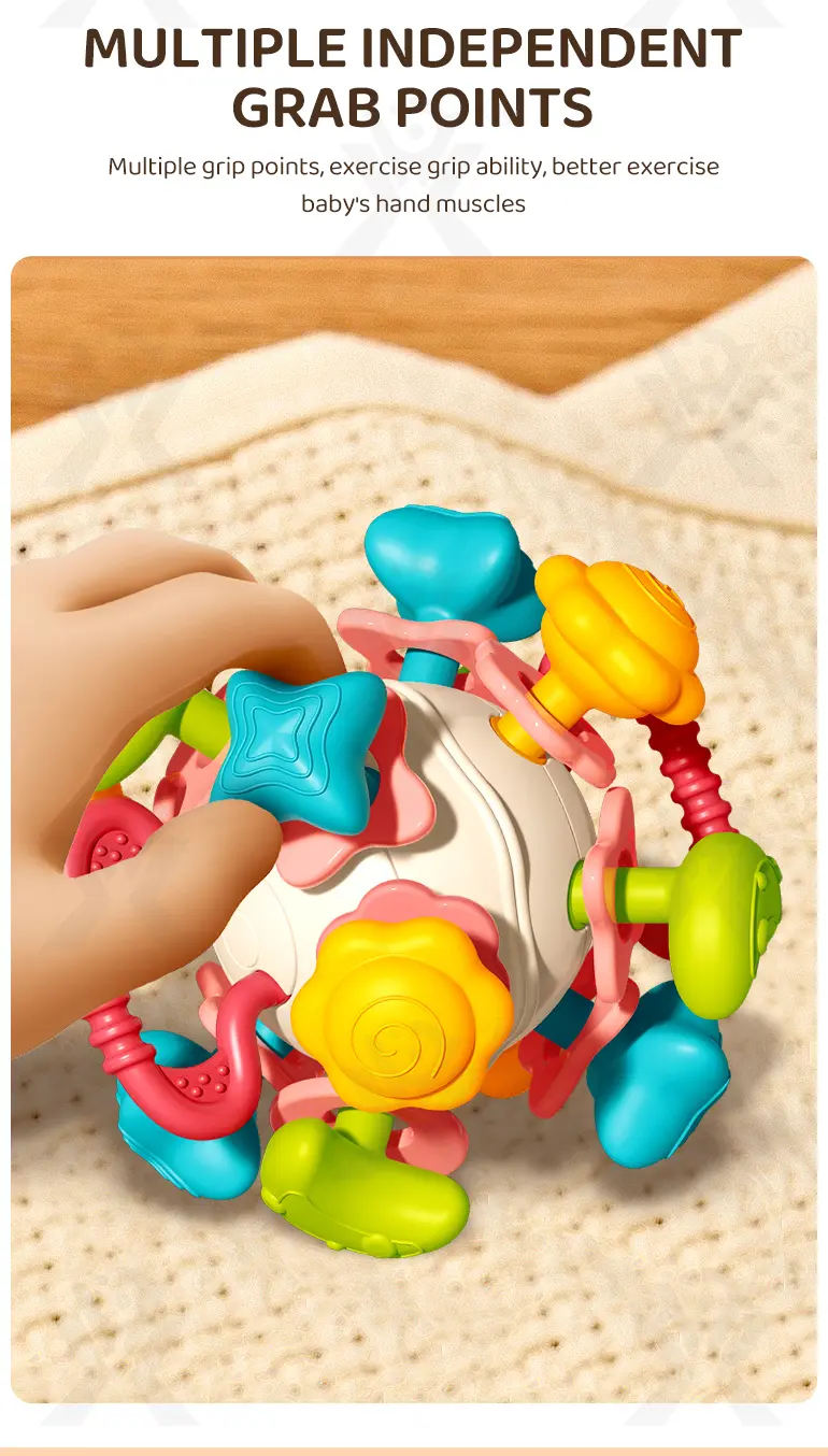 6-in-1 Baby Teether Ball Toy, Space Theme · TV10342 · detail image 3 of 8