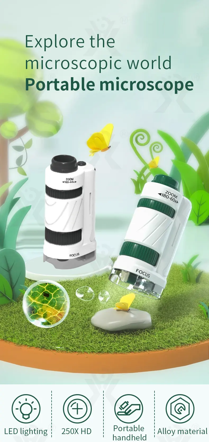 Portable Microscope Specimen Toy, Kids Microscope · TV10339 · detail image 1 of 7