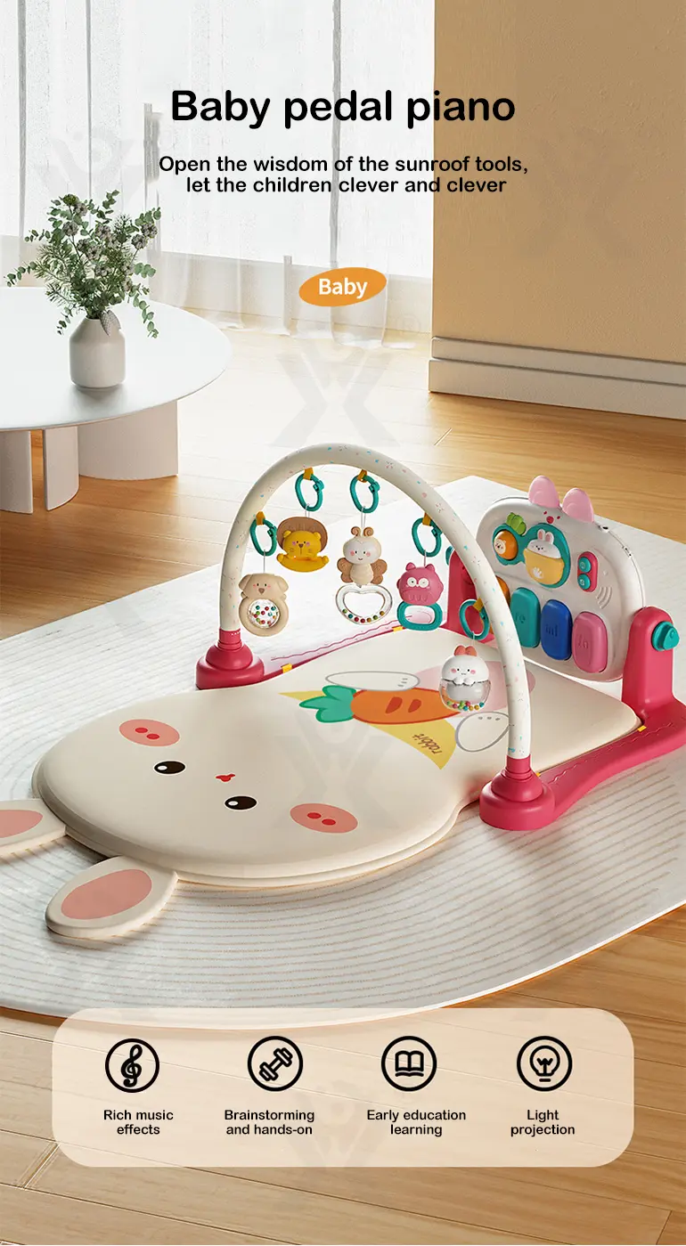 Baby Pedal Piano Play Mat, Rabbit Mat -Baby Toys Bulk Supply · TV10332 · detail image 1 of 9