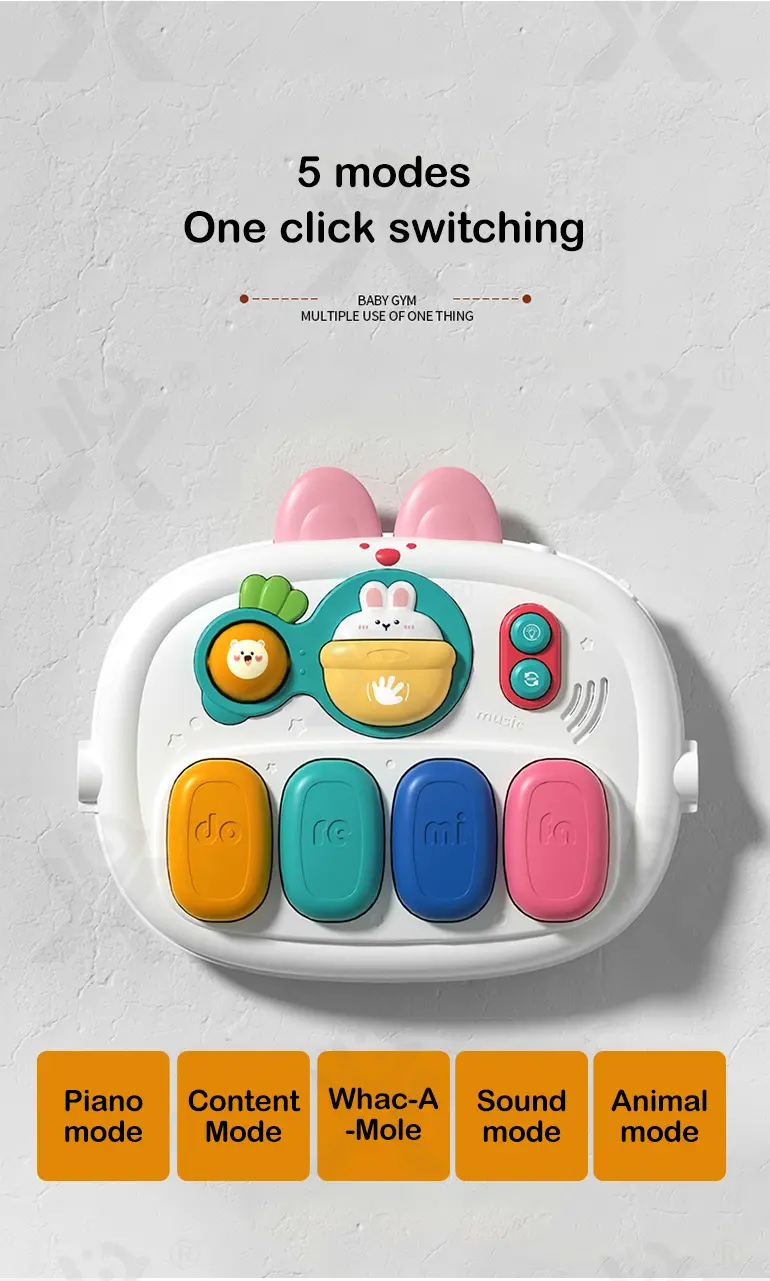 Baby Pedal Piano Play Mat, Rabbit Mat -Baby Toys Bulk Supply · TV10332 · detail image 6 of 9