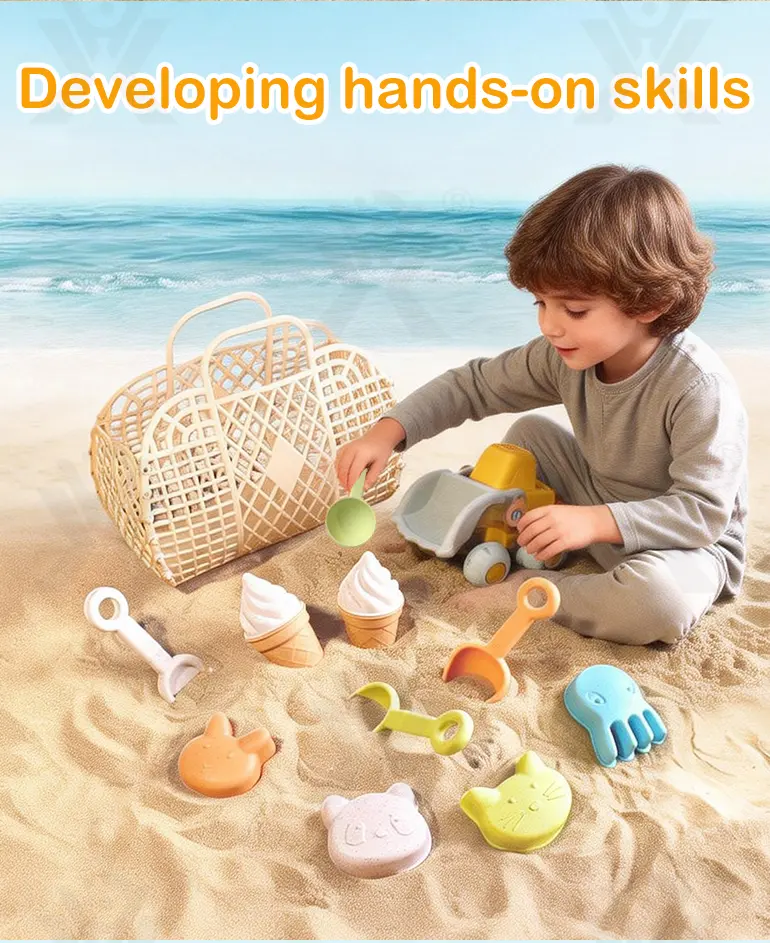 Cream Beach Basket Toy Set | Kids Sand Play Set · TV10367 · detail image 2 of 7