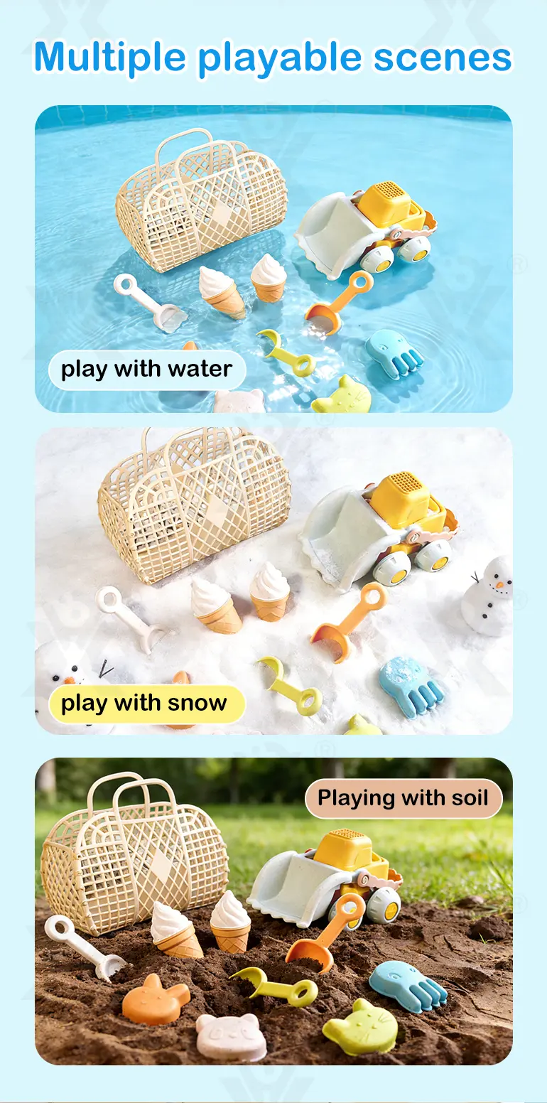Cream Beach Basket Toy Set | Kids Sand Play Set · TV10367 · detail image 3 of 7