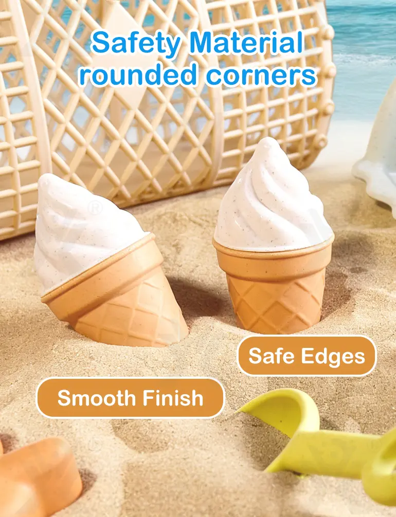 Cream Beach Basket Toy Set | Kids Sand Play Set · TV10367 · detail image 5 of 7