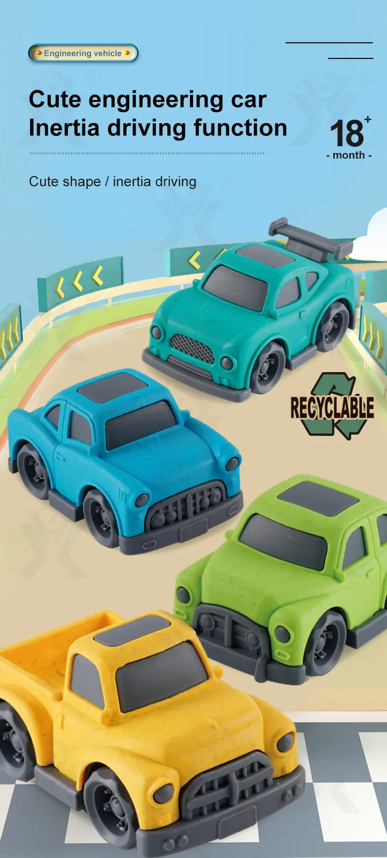 Inertia Plastic Car Toy, Mini Truck Car · TV10354 · detail image 1 of 8