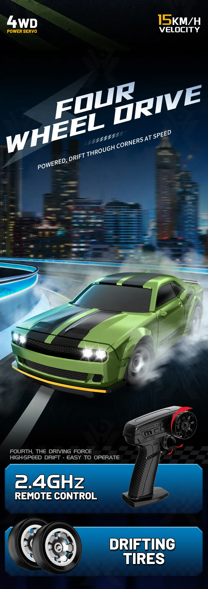 1:64 Scale Desktop Drift Car, Type-C Charging · TV10319 · detail image 4 of 13