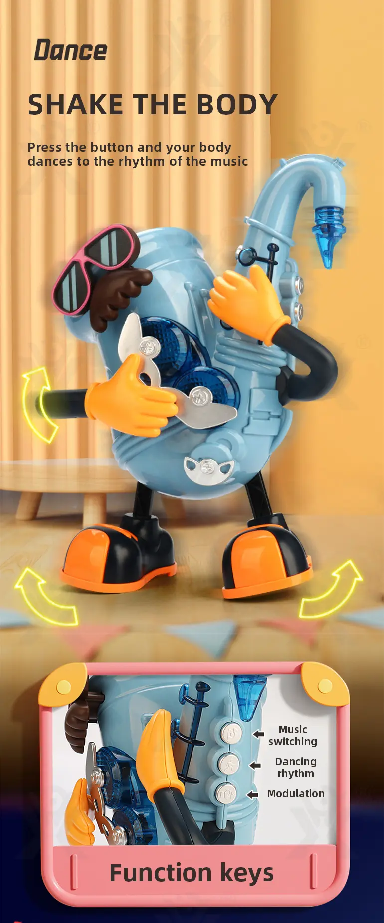 Dancing Saxophone Toy, Building the Sense of Rhythm · TV10290 · detail image 2 of 8