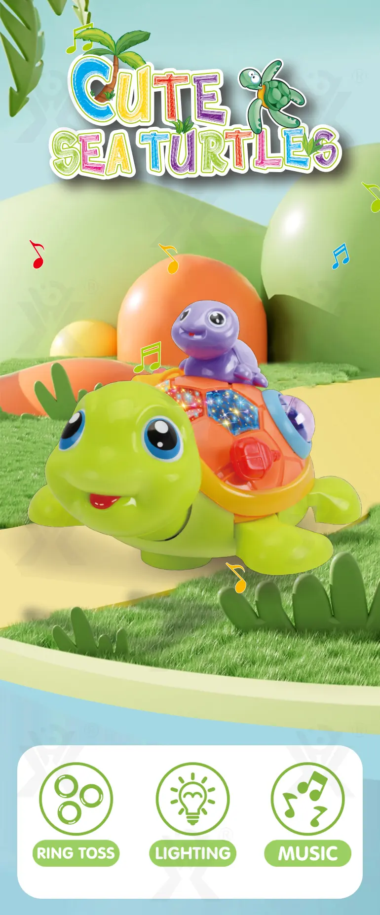 Electric Turtle Toy with Musical Light -China Toy Factory · TV10293 · detail image 1 of 6