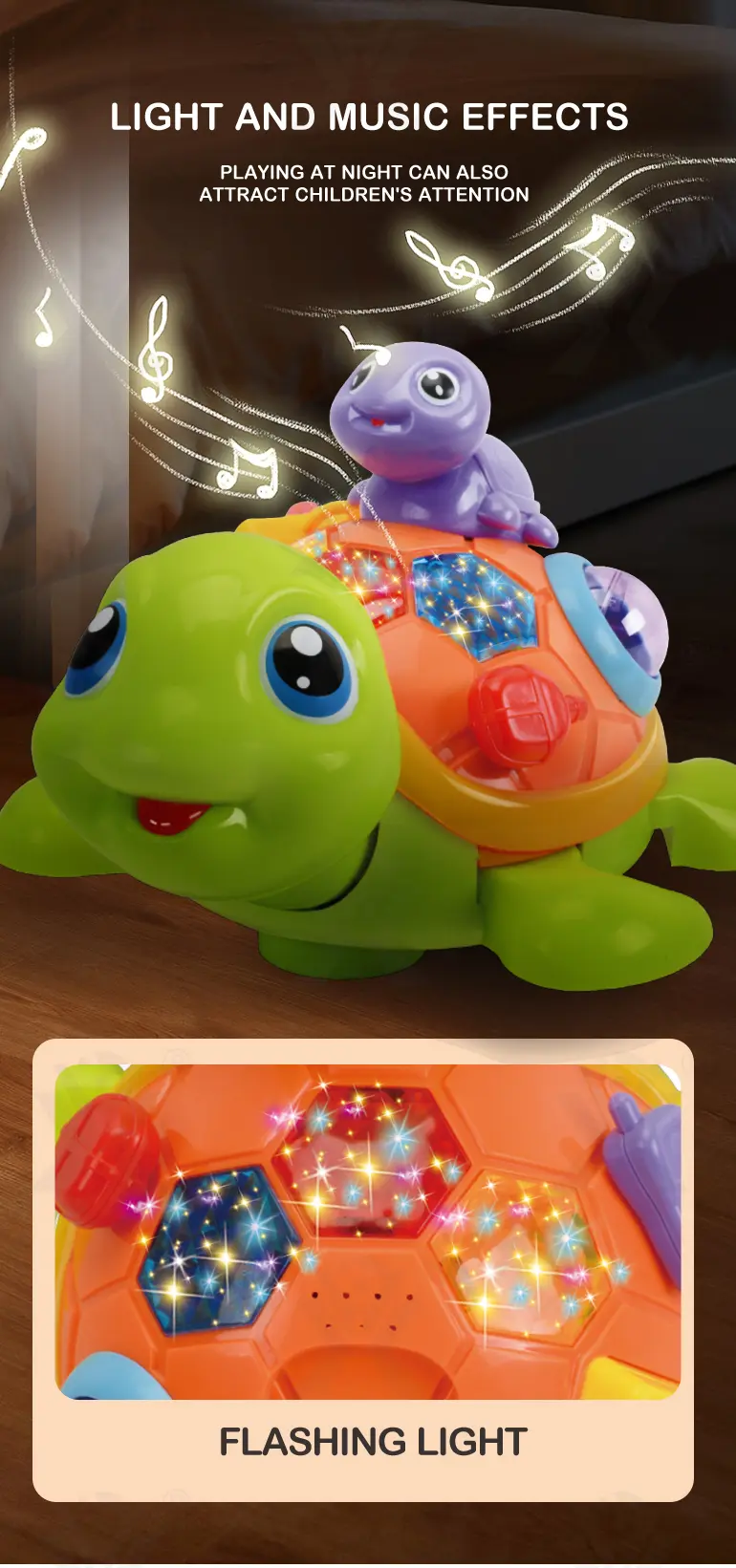Electric Turtle Toy with Musical Light -China Toy Factory · TV10293 · detail image 3 of 6