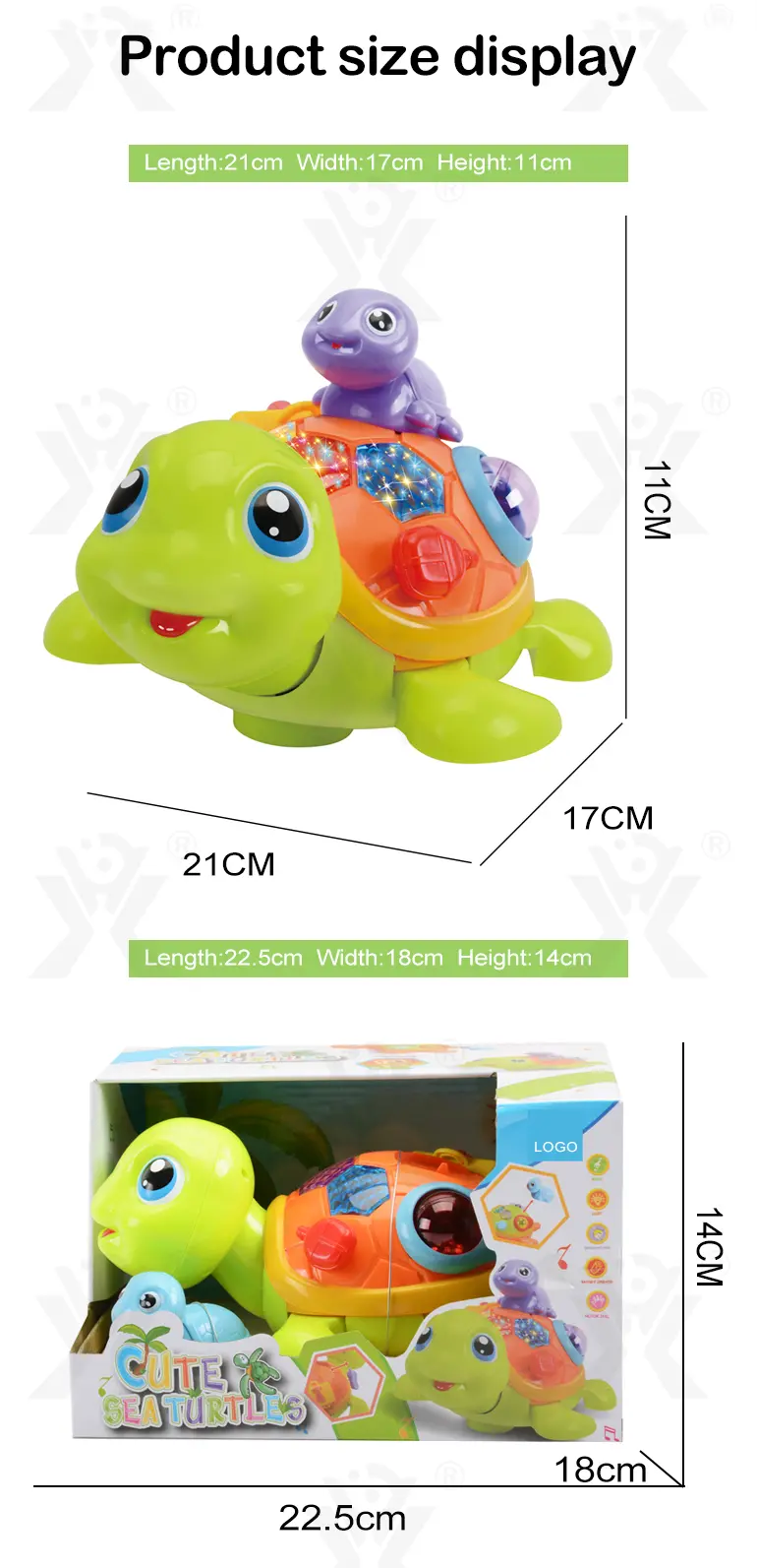 Electric Turtle Toy with Musical Light -China Toy Factory · TV10293 · detail image 6 of 6