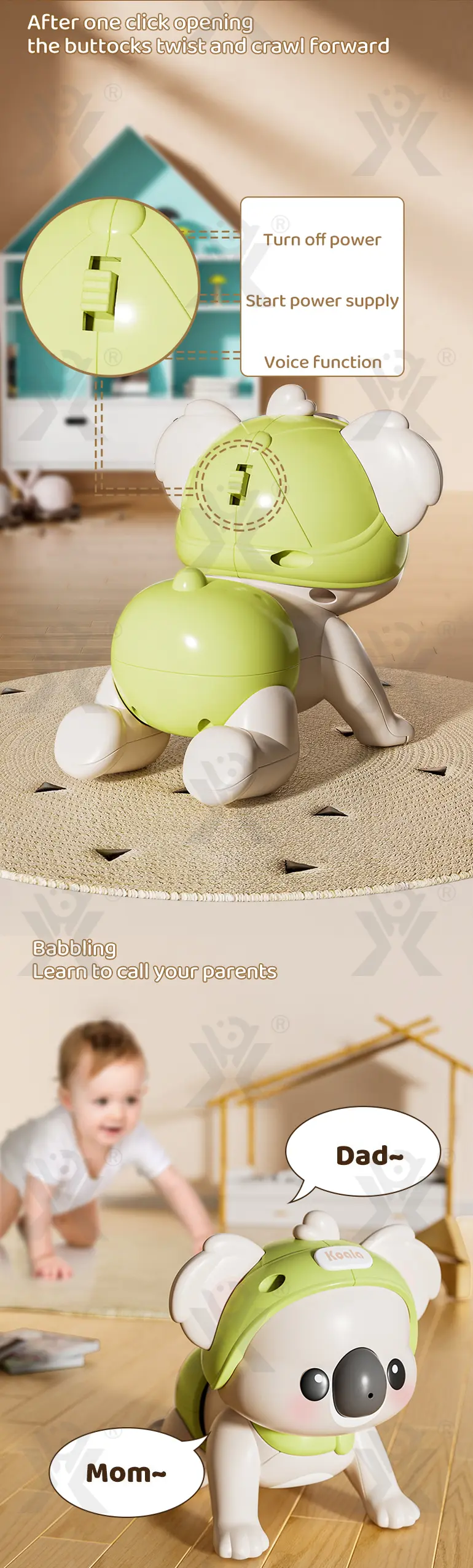 Electric Koala Crawling Toy For Baby Early Learning · TV10287 · detail image 3 of 6