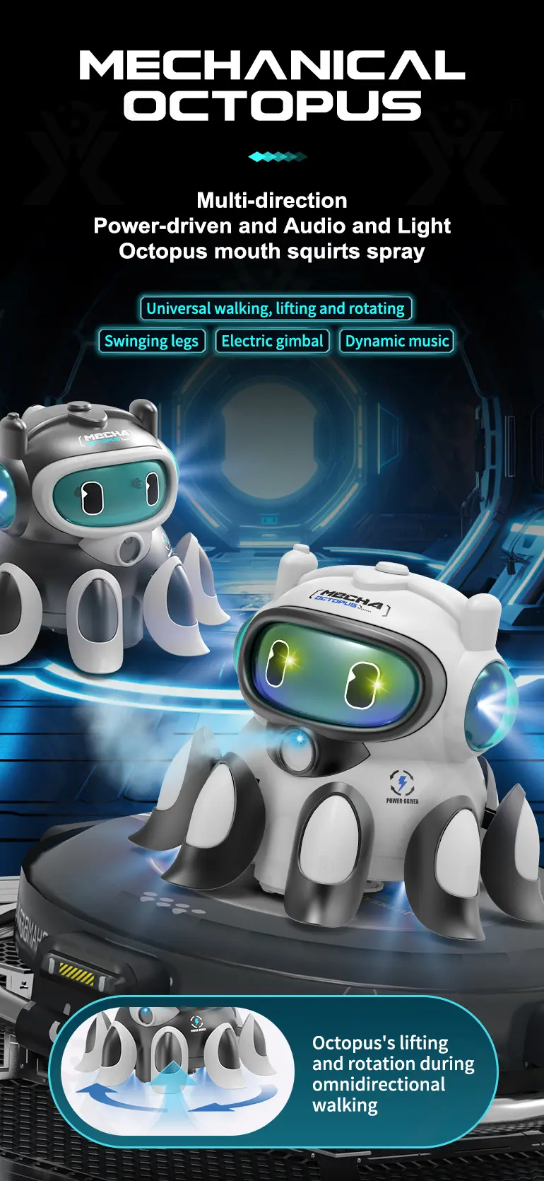 Kids Electric Mechanical Octopus Toy · TV10300 · detail image 1 of 11
