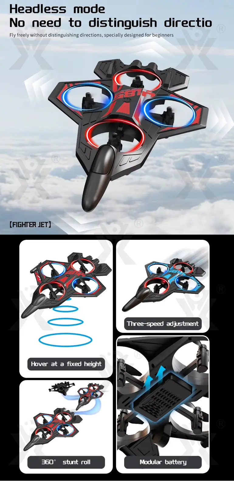EPP Foam RC Fighter Toy, Modular Battery Detach · TV10320 · detail image 1 of 5