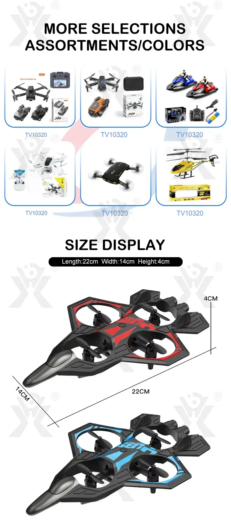 EPP Foam RC Fighter Toy, Modular Battery Detach · TV10320 · detail image 4 of 5