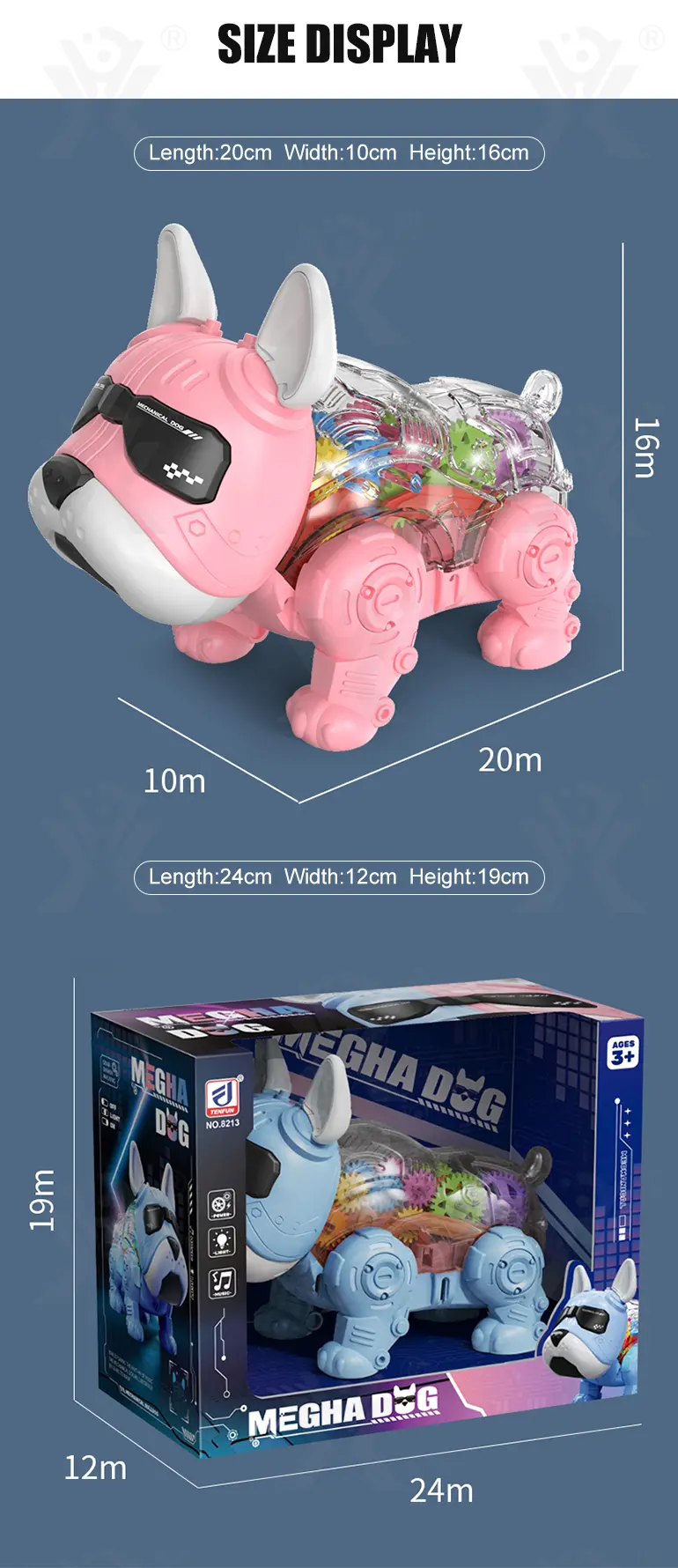 Walking Robot Dog Toy, Transparent Gear Rear · TV10284 · detail image 10 of 10