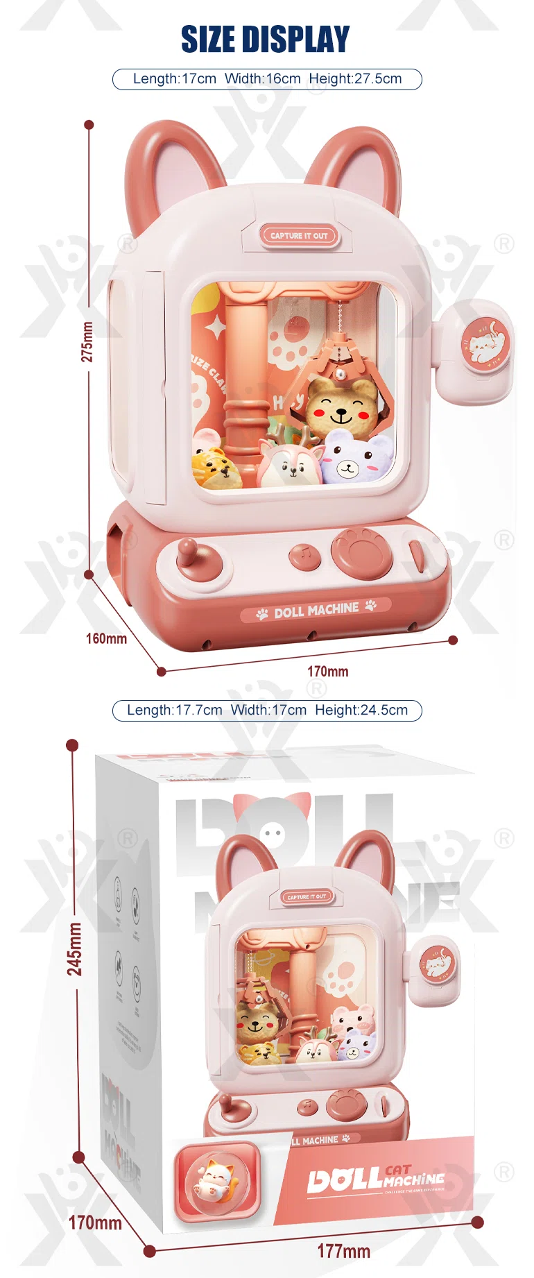 Kitten Doll Machine Toy For Kids, Mini Claw Machine · TV10273 · detail image 6 of 6