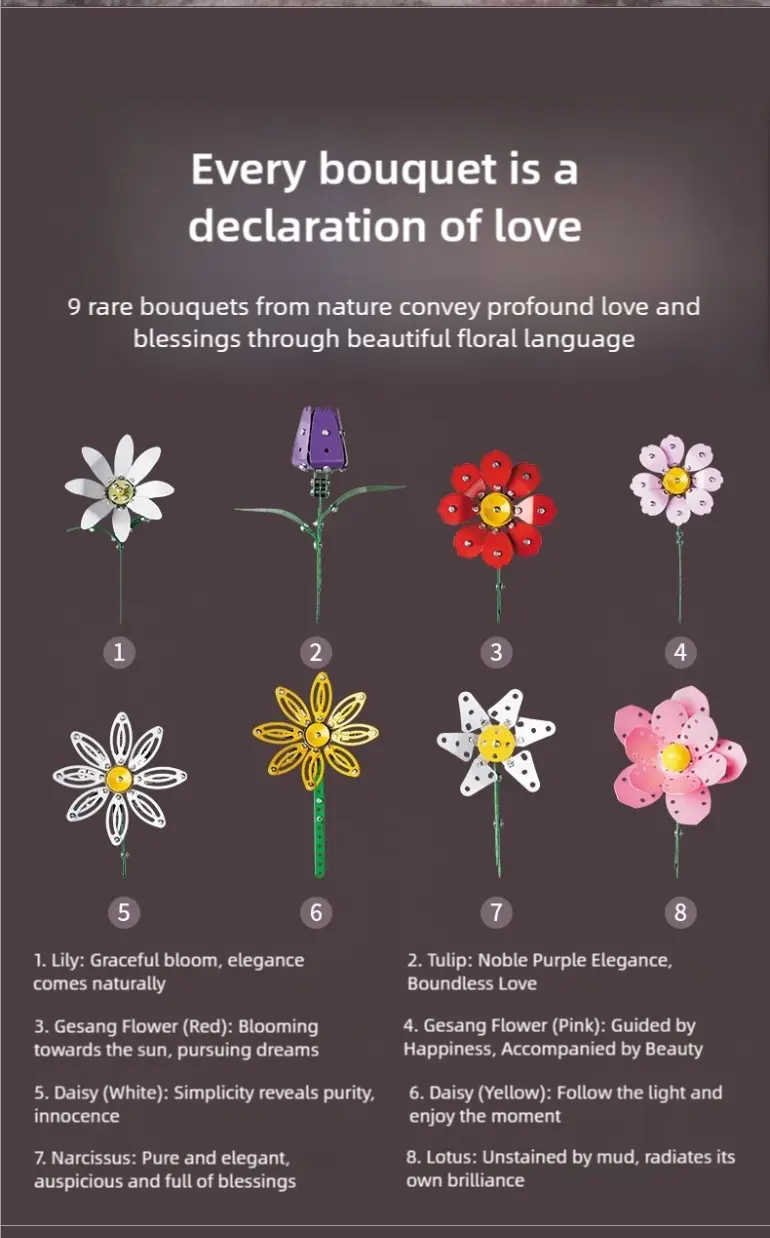 Metal Flower DIY Bouquet, External Flower · TV10314 · detail image 2 of 11