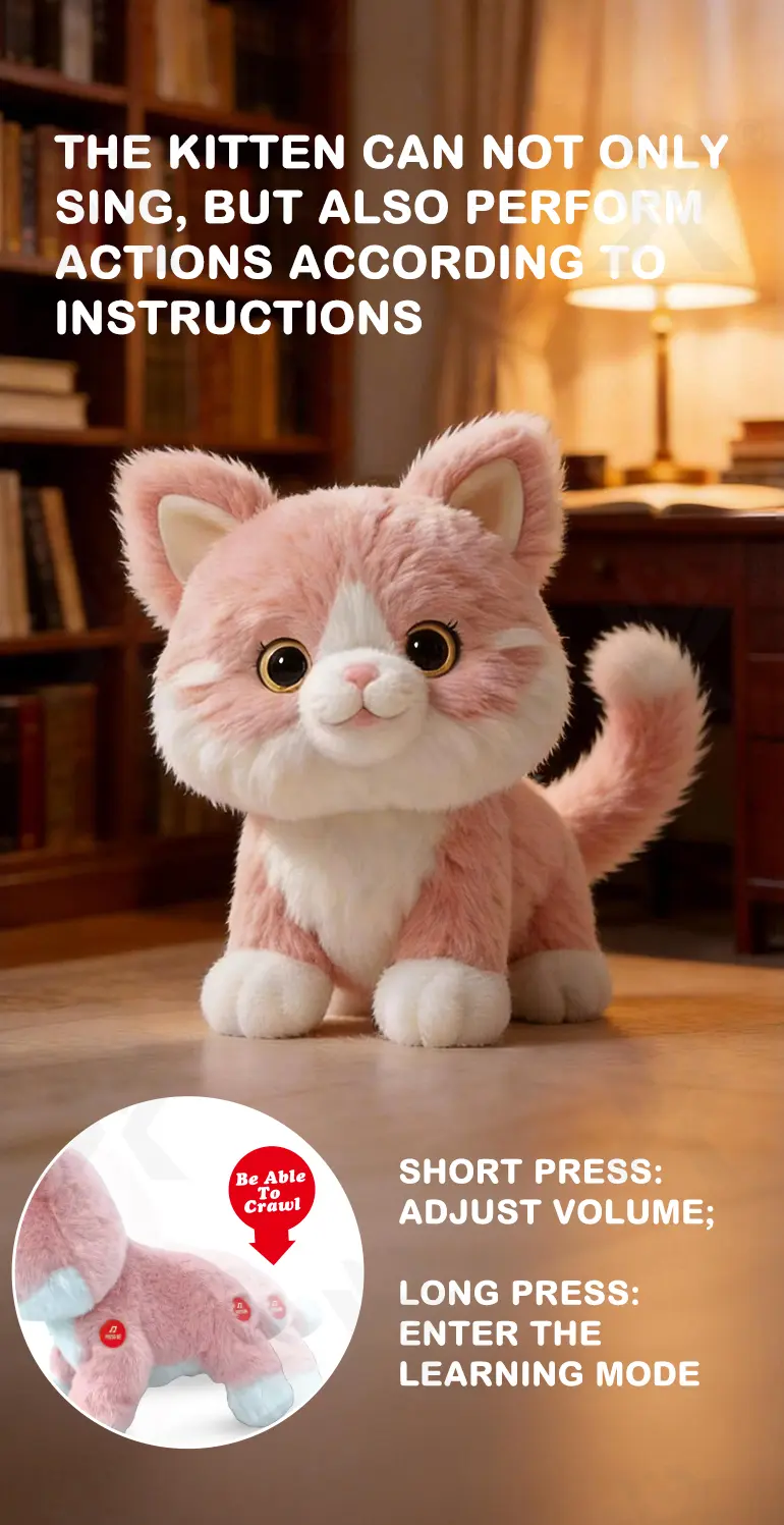 Interactive Plush Cat, Voice Commands Cute Cats · TV10315 · detail image 3 of 7