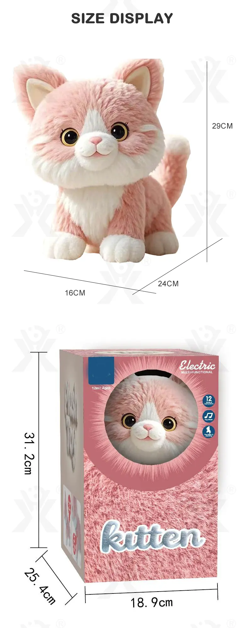 Interactive Plush Cat, Voice Commands Cute Cats · TV10315 · detail image 7 of 7