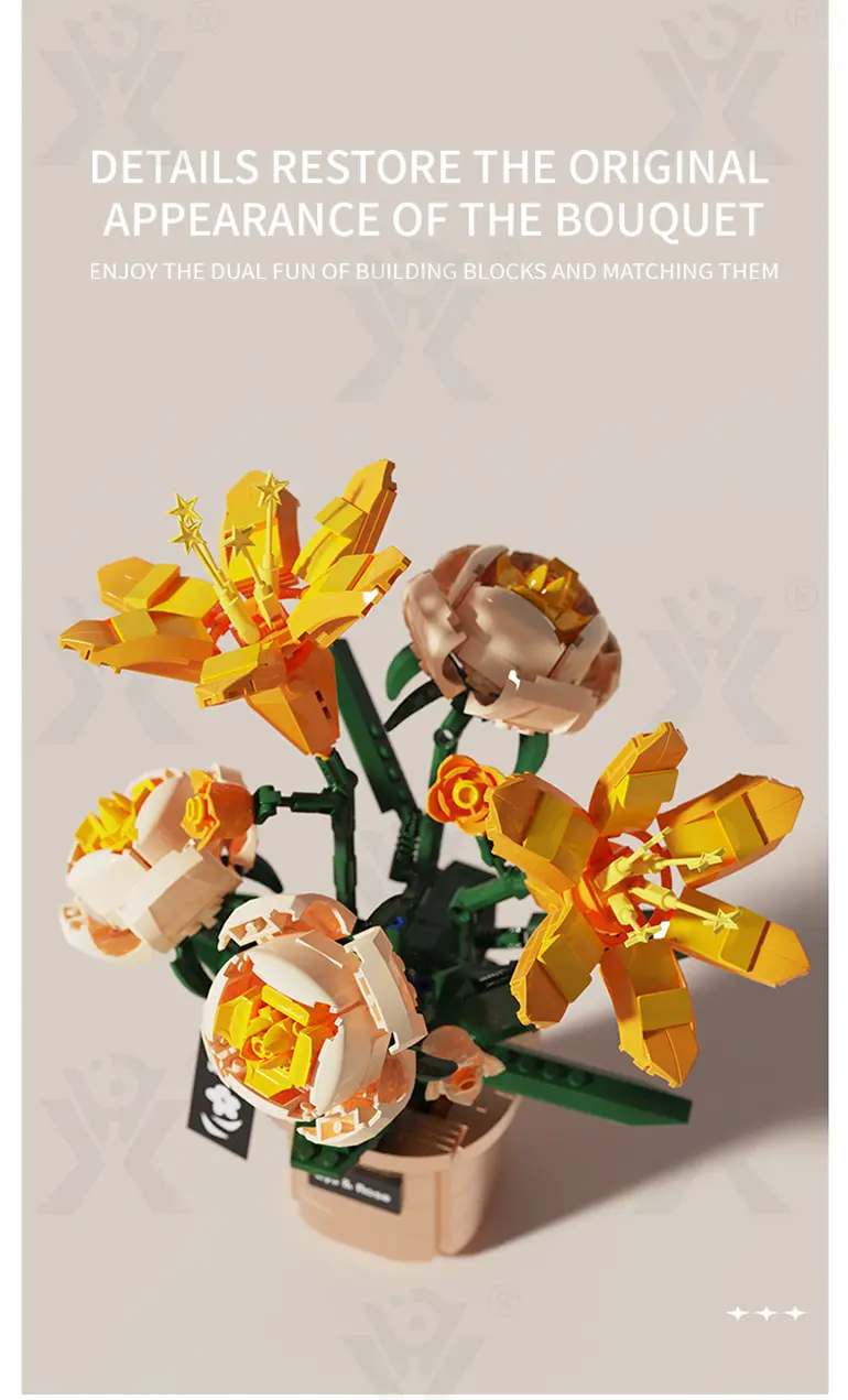 Flower Building Blocks Toy, Decor Use and Fun · TV10298 · detail image 13 of 14
