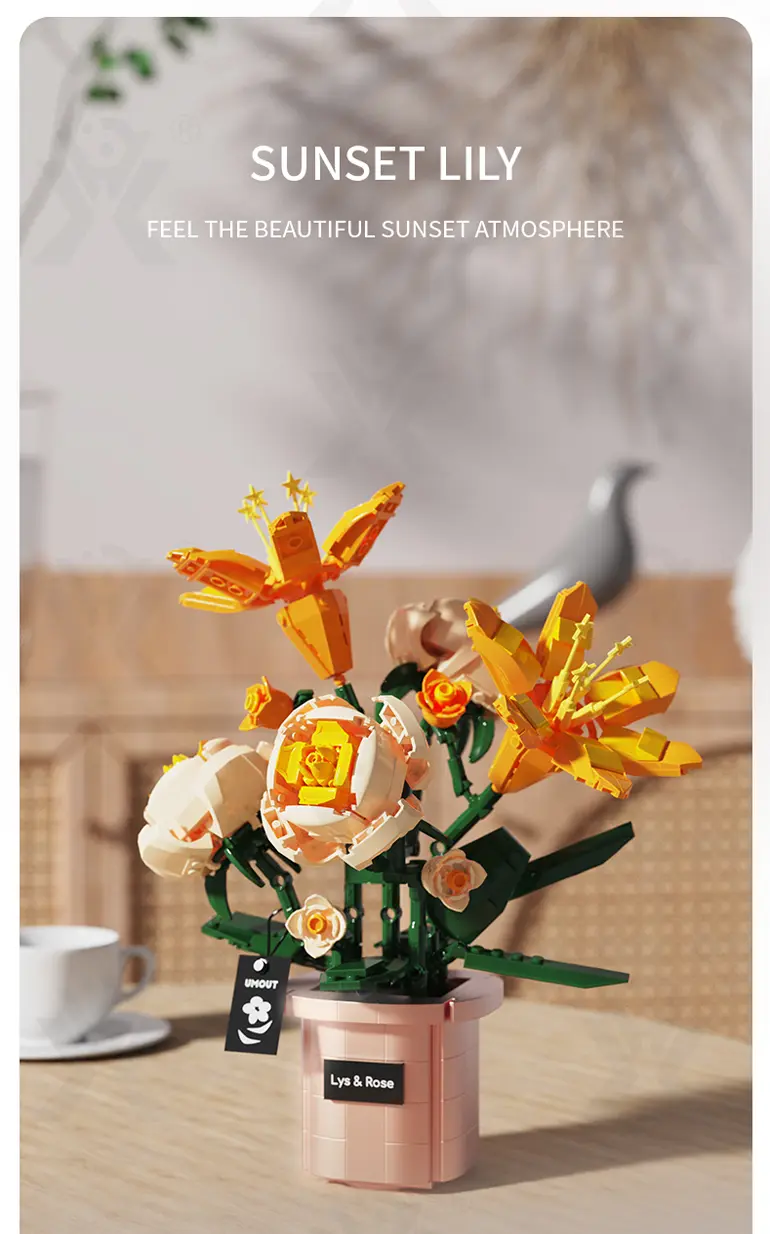Flower Building Blocks Toy, Decor Use and Fun · TV10298 · detail image 8 of 14