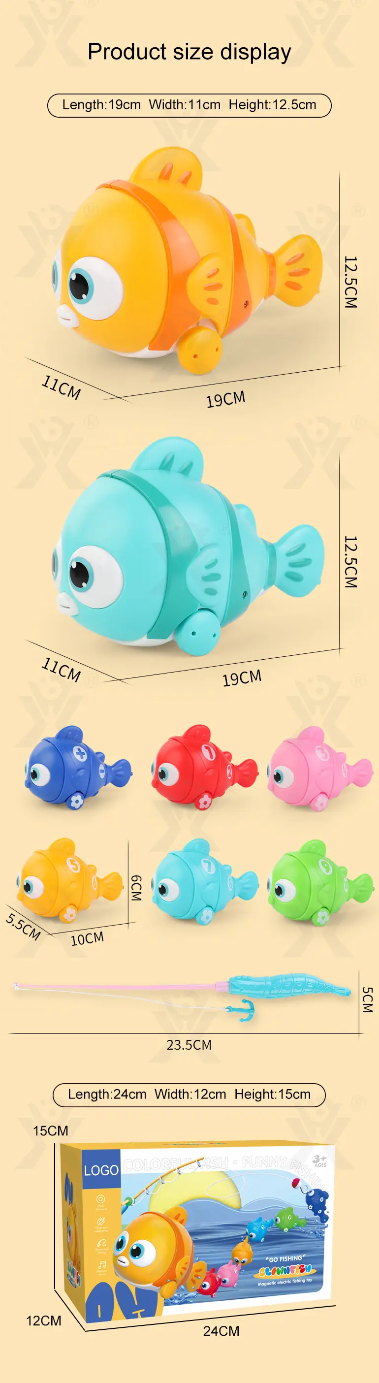 Magnetic Fishing Toy, Electric Moving Fish Bath Toys · TV10285 · detail image 10 of 10
