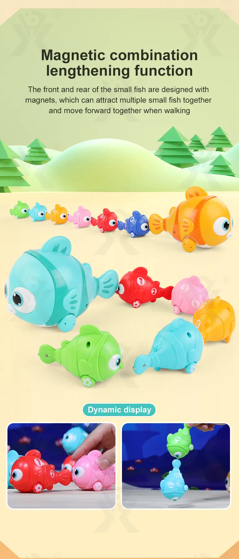 Magnetic Fishing Toy, Electric Moving Fish Bath Toys · TV10285 · detail image 3 of 10