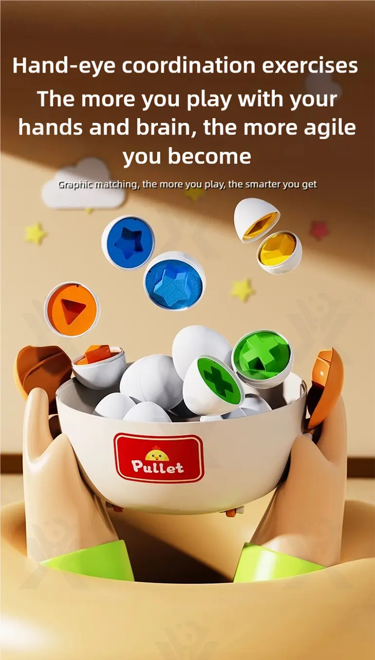 Chick Puzzle Matching Toy, Easter Egg Shape, For Shape and Color Recognition · TV10253 · detail image 3 of 10