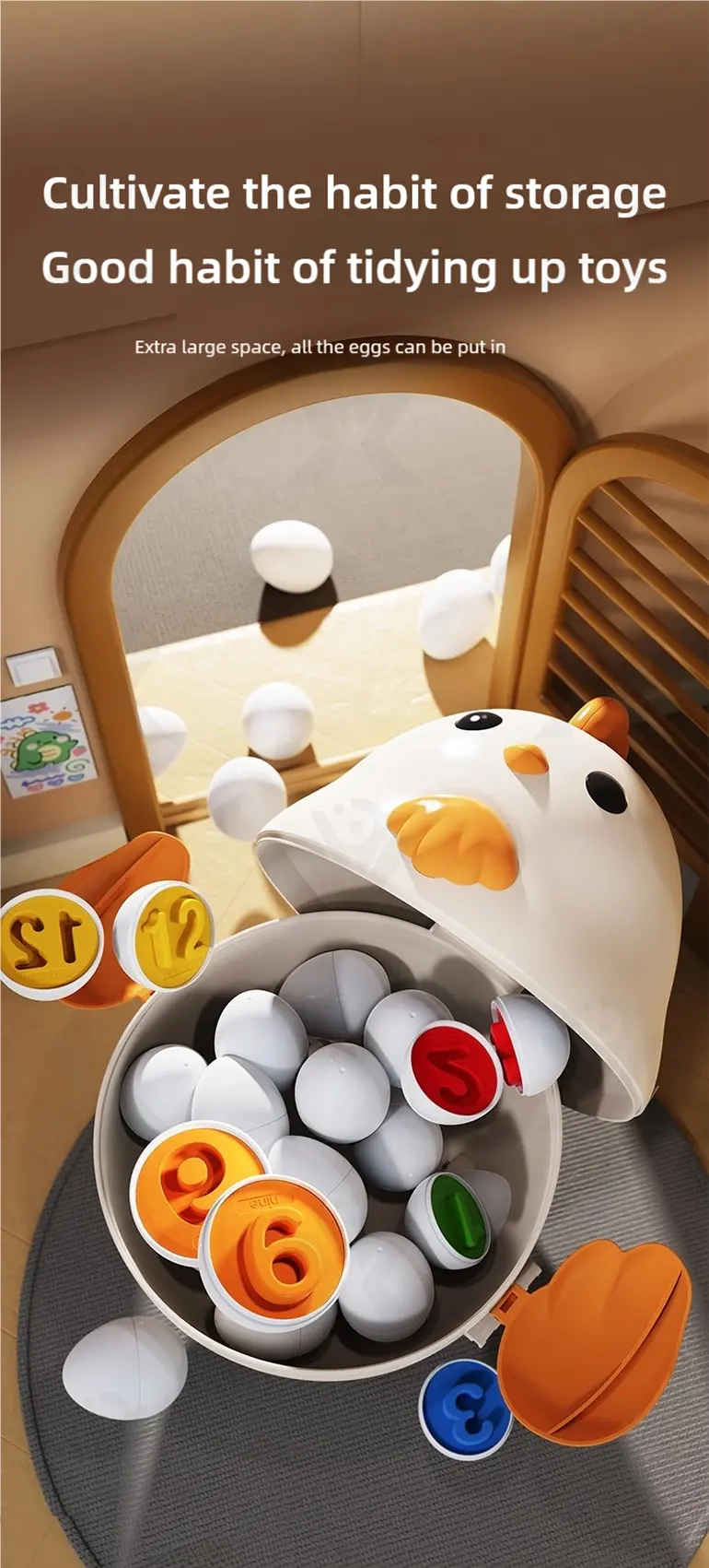 Chick Puzzle Matching Toy, Easter Egg Shape, For Shape and Color Recognition · TV10253 · detail image 6 of 10