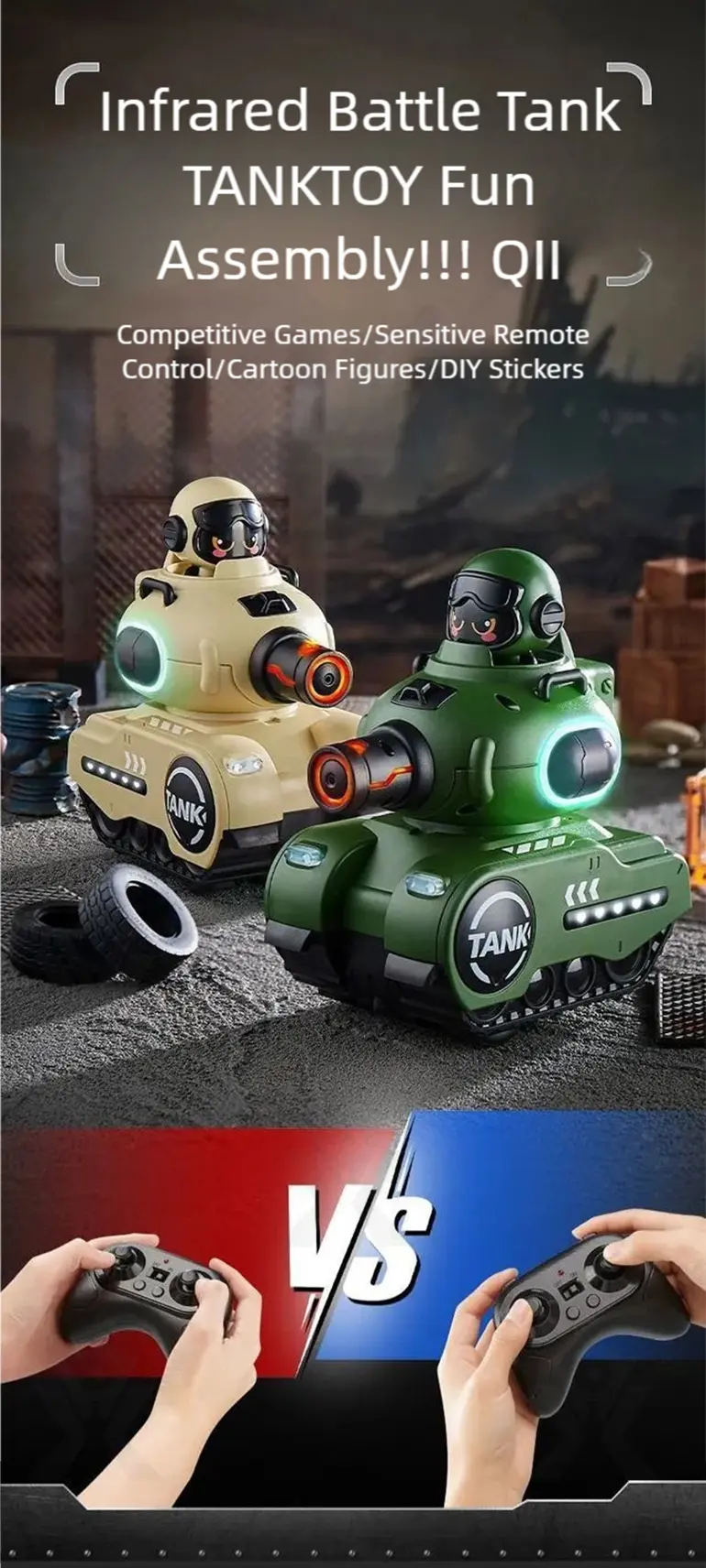 Infrared Combat Tank Supply, RC Tank Toy · TV10261 · detail image 1 of 10