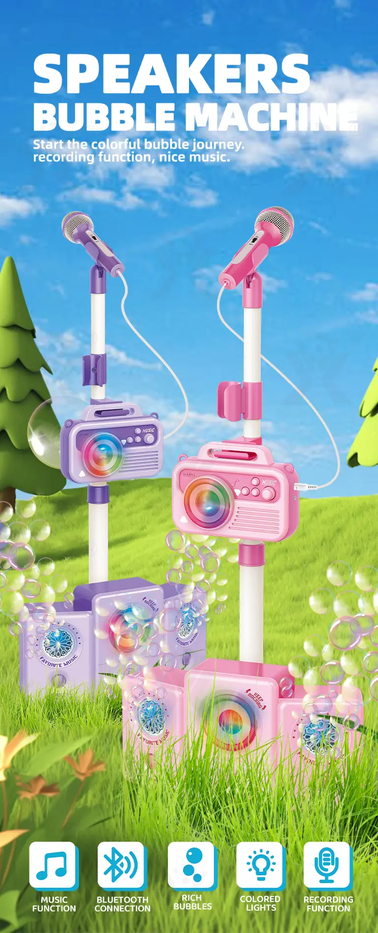 2-in-1 Microphone Speaker Bubble Maker · TV10249 · detail image 1 of 6