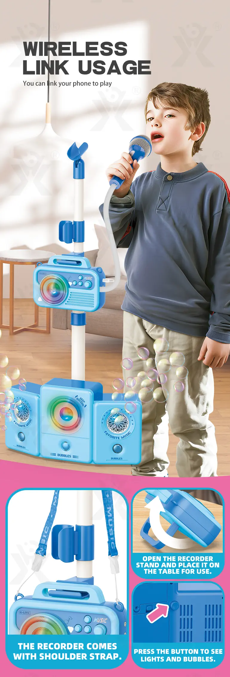 2-in-1 Microphone Speaker Bubble Maker · TV10249 · detail image 2 of 6