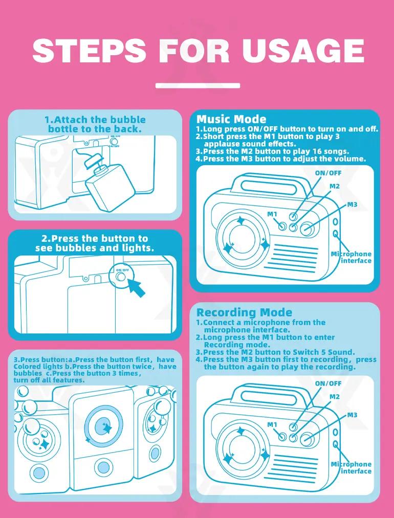 2-in-1 Microphone Speaker Bubble Maker · TV10249 · detail image 4 of 6