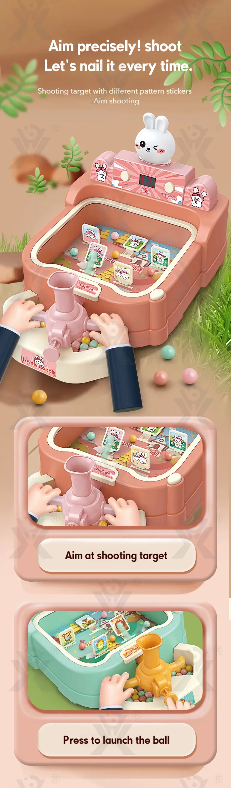 Kids Pinball Shooting Game, Developmental Board Toy · TV10254 · detail image 3 of 9