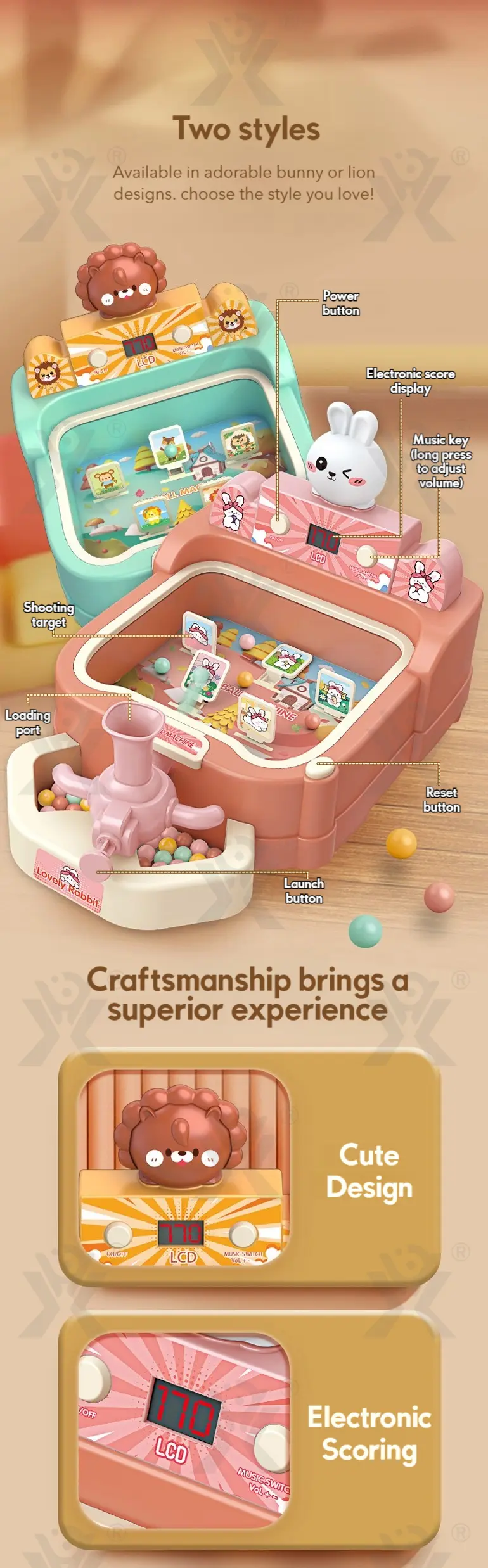 Kids Pinball Shooting Game, Developmental Board Toy · TV10254 · detail image 7 of 9