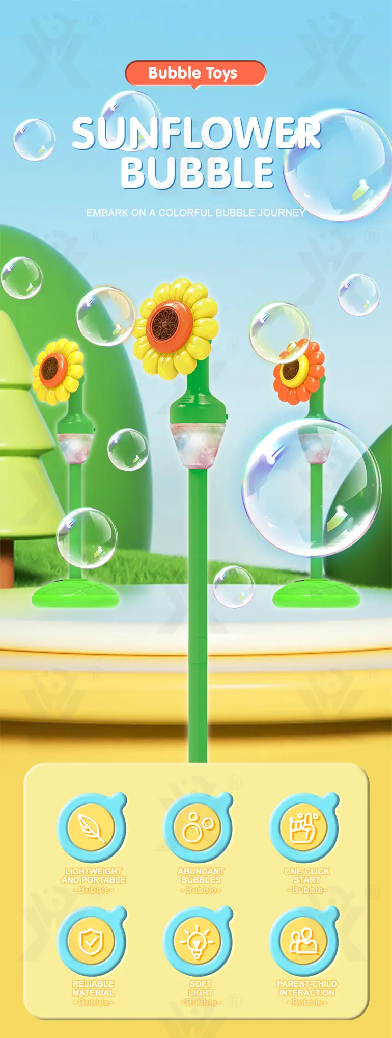 Sunflower Bubble Machine, Best For Party Game · TV10244 · detail image 1 of 11