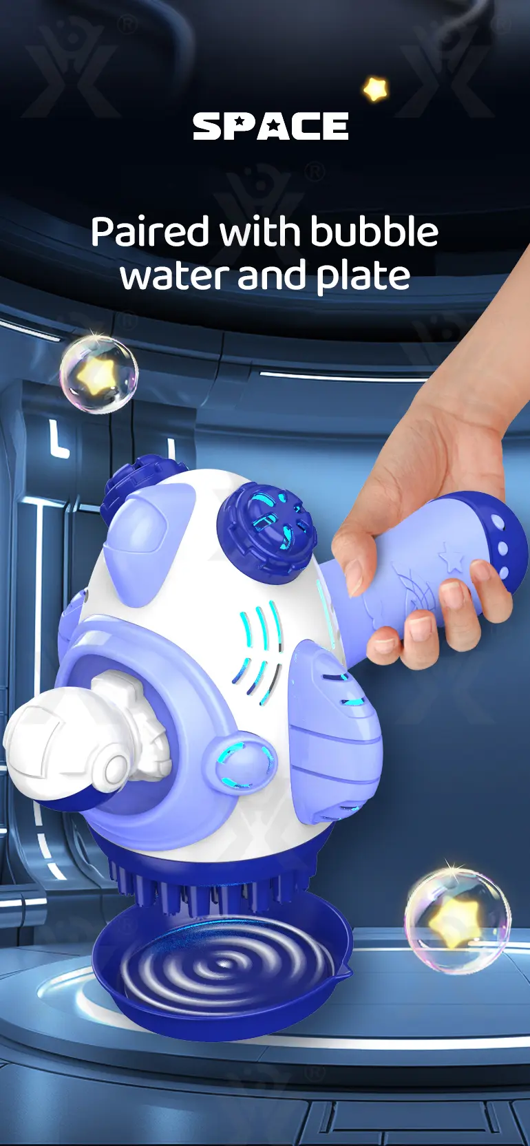 Astronaut Bubble Gun Toy, Spaceman Themed With 45 Holes · TV10242 · detail image 5 of 9