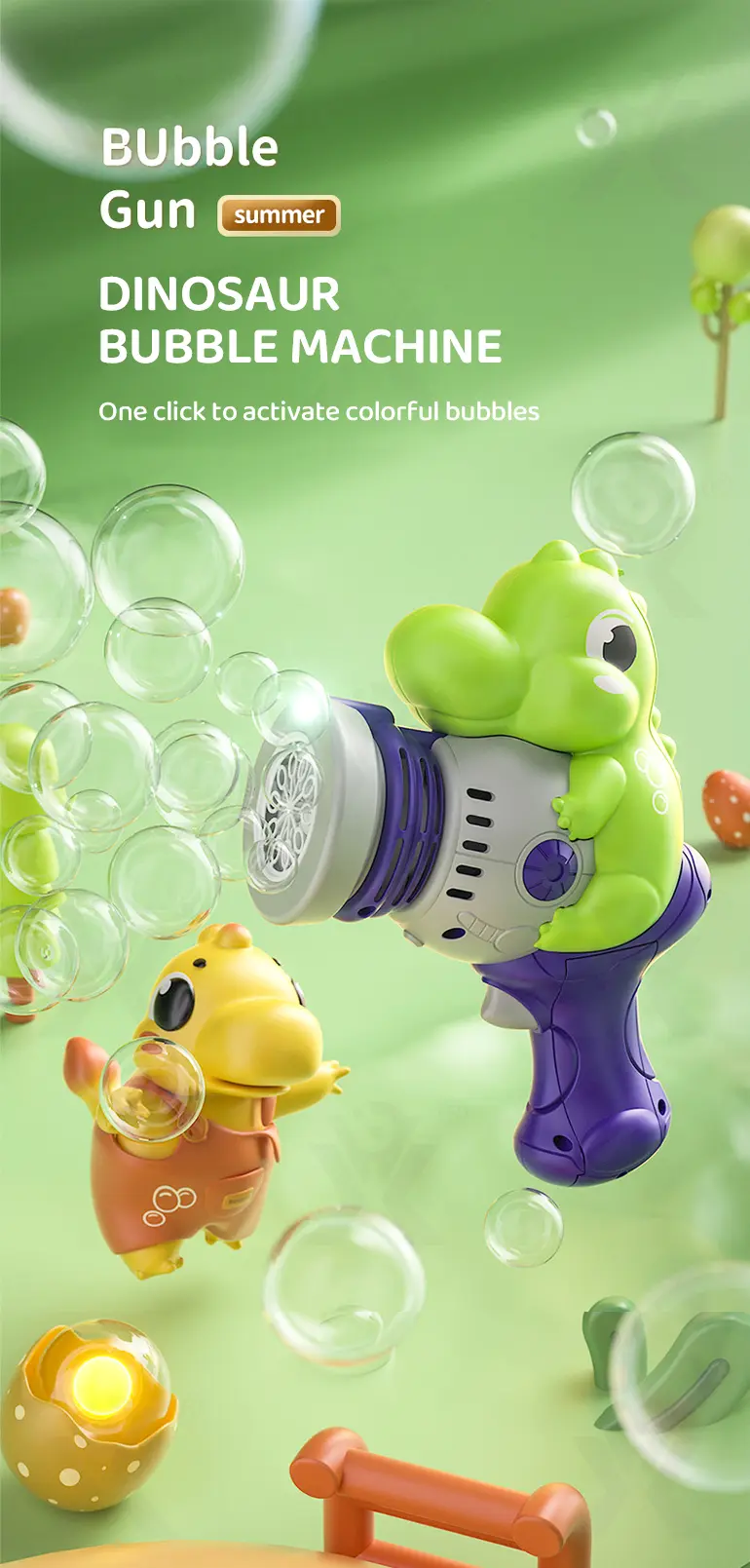 Dinosaur Bubble Gun · TV10225 · detail image 1 of 9