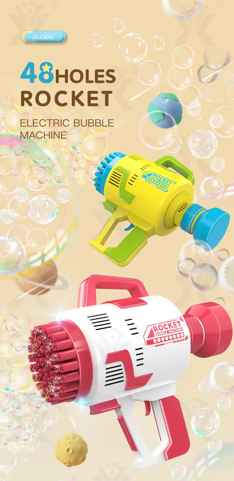 48-Hole Electric Bubble Machine -Summer toys For Kids · TV10232 · detail image 1 of 13