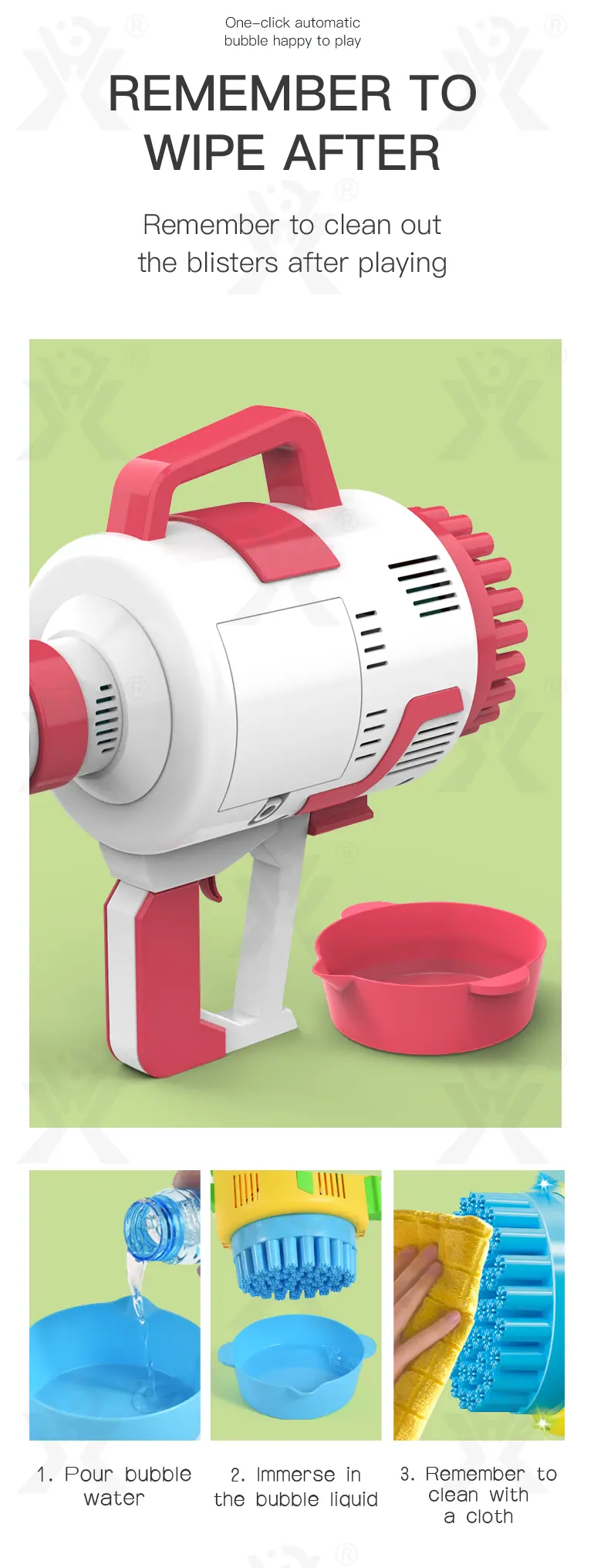 48-Hole Electric Bubble Machine -Summer toys For Kids · TV10232 · detail image 6 of 13