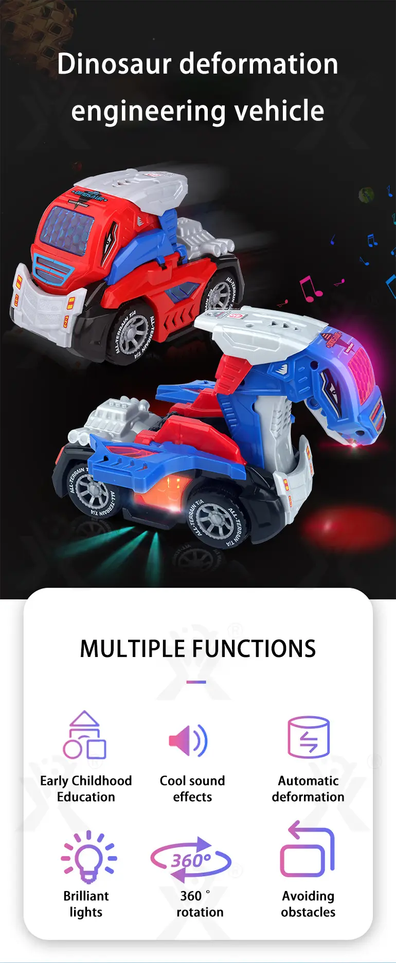 Dinosaur Engineering Car Toy, Deformation Dinosaur Robot Car Toy · TV10212 · detail image 1 of 8