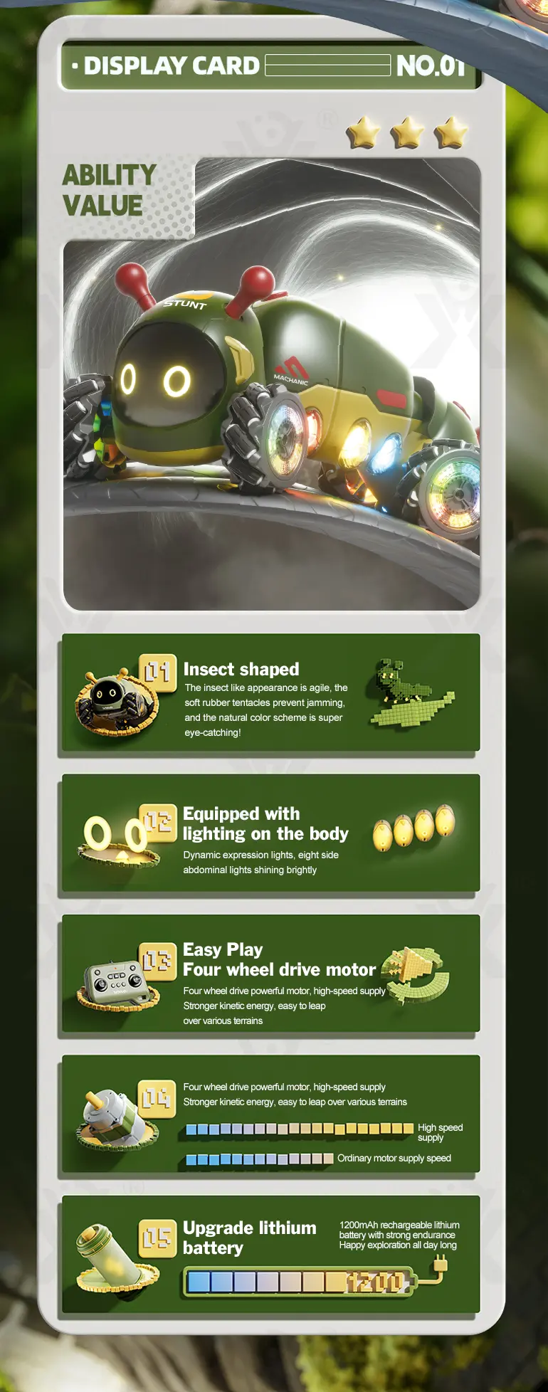 RC Bionic Caterpillar Stunt Car Toys · TV10209 · detail image 2 of 10