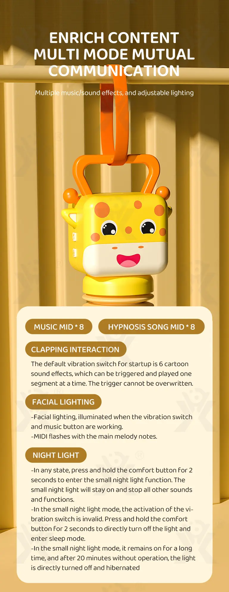 Giraffe Accordion Toy, Musical Toy · TV10193 · detail image 8 of 12