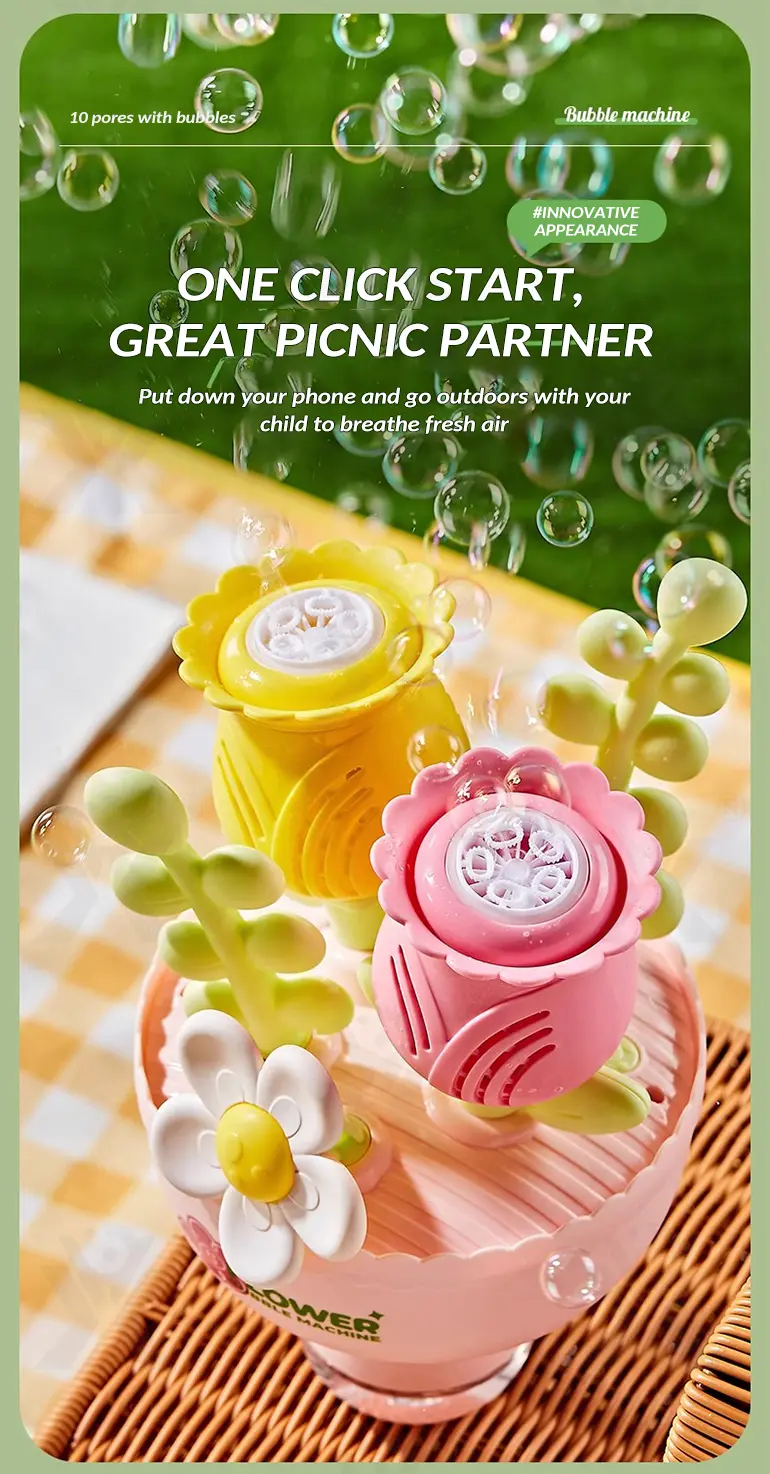 Electric Handheld Flower Bubble Machine Toy · TV10210 · detail image 2 of 11