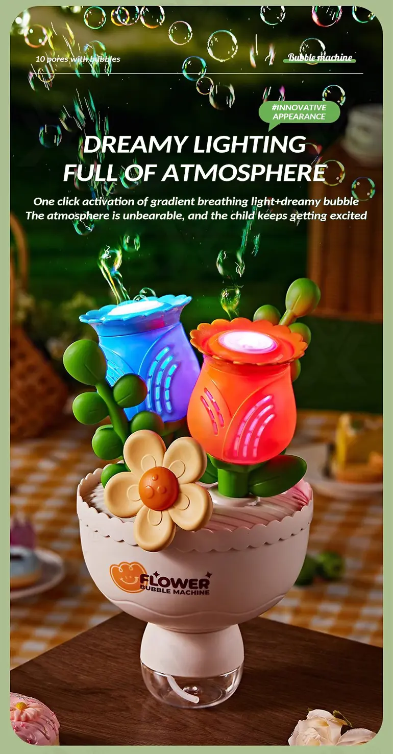 Electric Handheld Flower Bubble Machine Toy · TV10210 · detail image 3 of 11