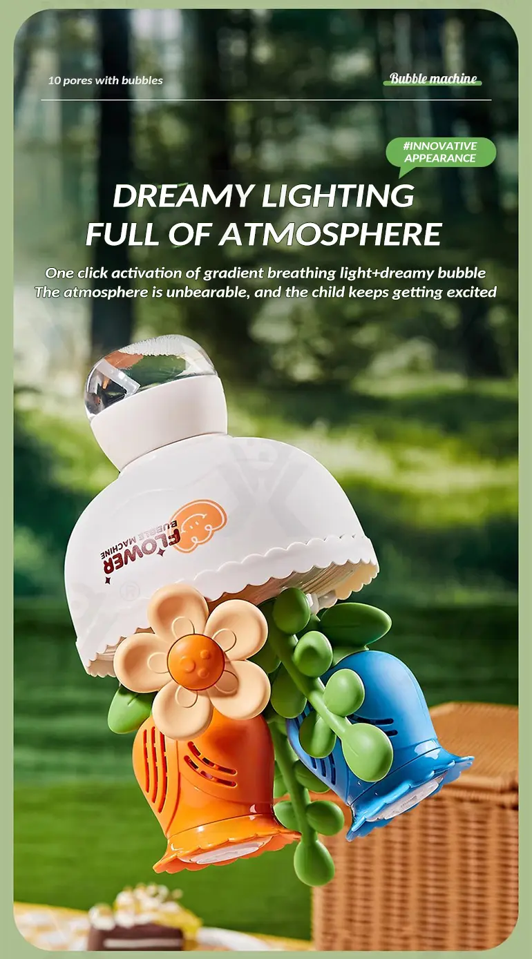 Electric Handheld Flower Bubble Machine Toy · TV10210 · detail image 4 of 11