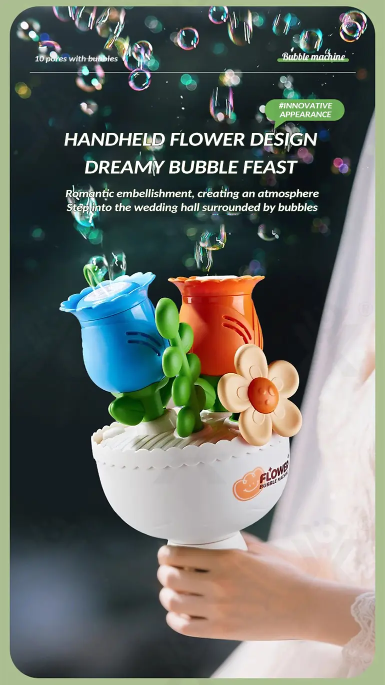 Electric Handheld Flower Bubble Machine Toy · TV10210 · detail image 6 of 11
