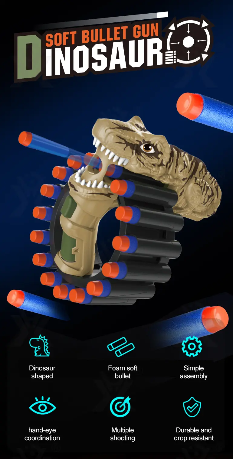 Soft Bullet Gun Toy with Dinosaur Shape · TV10192 · detail image 1 of 8