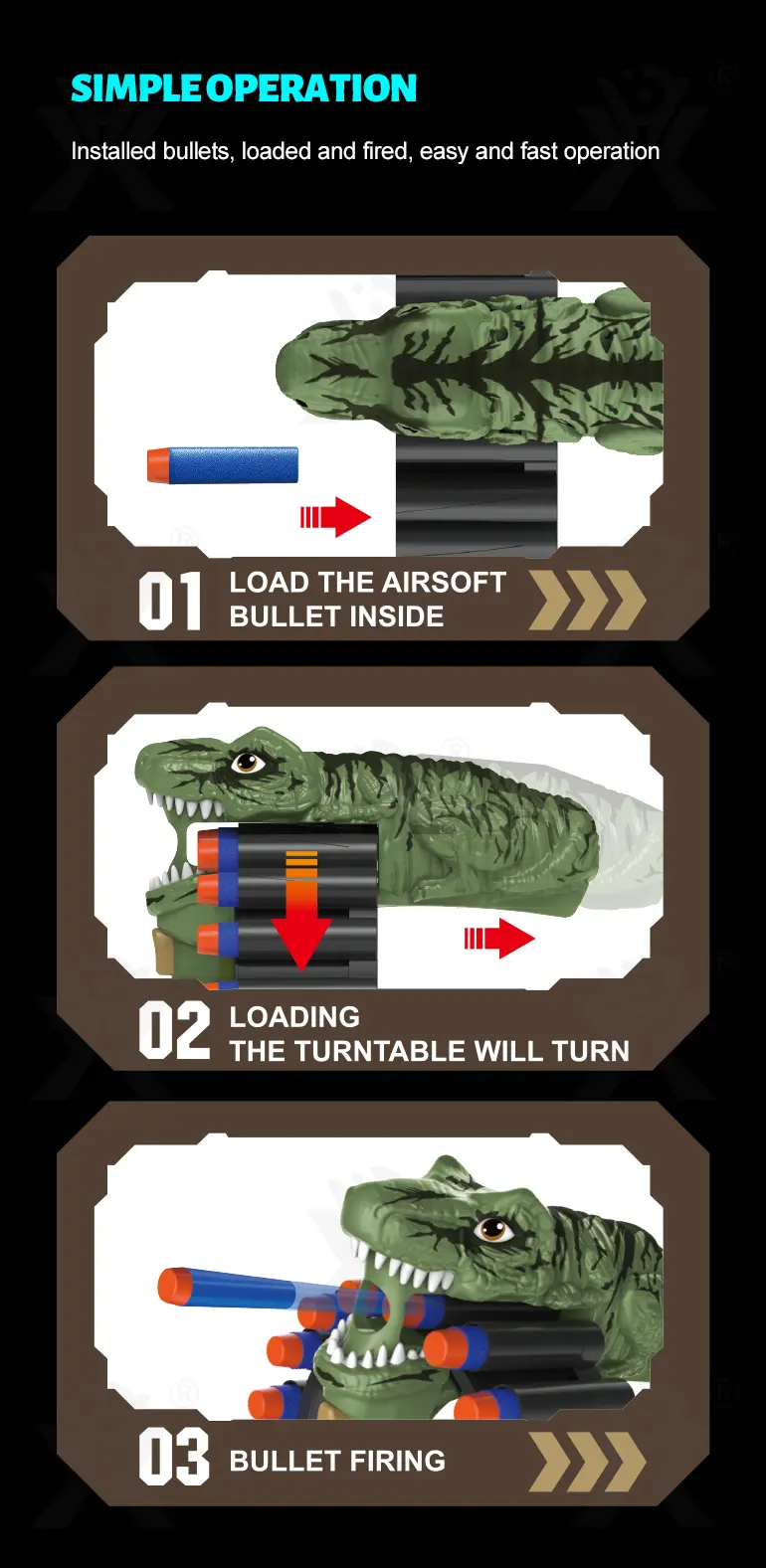 Soft Bullet Gun Toy with Dinosaur Shape · TV10192 · detail image 4 of 8
